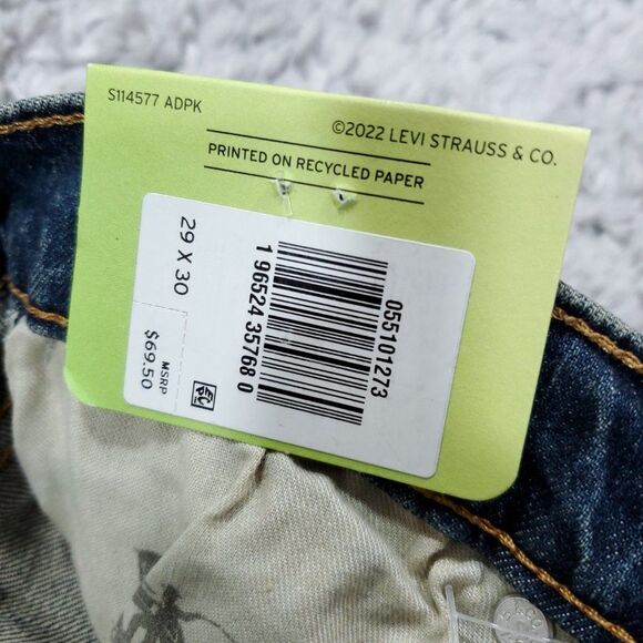 Levi's 510 Skinny Flex Stretch Jeans Ripped Distressed Blue Men's Size 29 x 30 - Picture 6 of 12